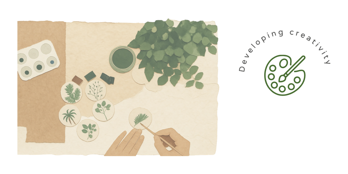 hand painting nature scenes as an example of developing creativity